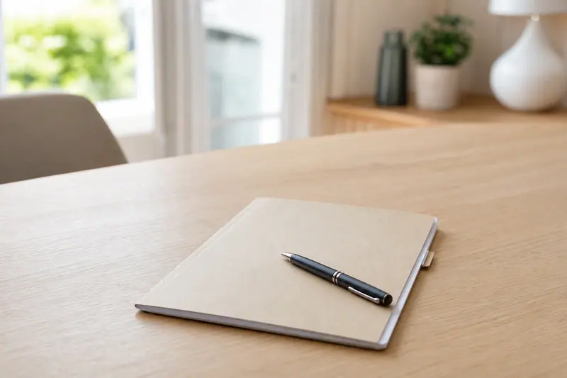 Stylo posé sur un questionnaire médical fermé